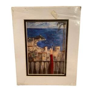 Vintage 2001 Portal Tarde Azul Canadian Art Prints Matted 8x10 Ocean View Print